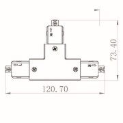 1-Phasen Schienensystem, D One T-Verbinder, rechts-rechts-links, weiß, Weiß, 220-240 V/AC