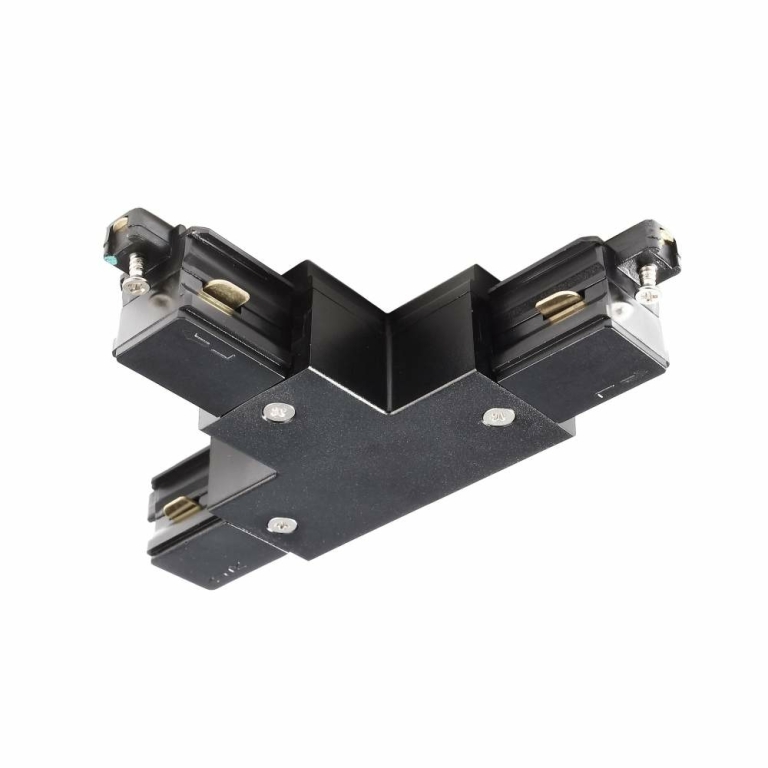 Deko-Light 1-Phasen Schienensystem, D One T-Verbinder, links-links-rechts, schwarz, Schwarz, 220-240 V/AC