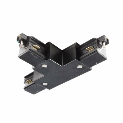 Deko-Light 1-Phasen Schienensystem, D One T-Verbinder, links-links-rechts, schwarz, Schwarz, 220-240 V/AC
