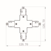 1-Phasen Schienensystem, D One X-Verbinder, weiß, Verkehrsweiß RAL 9016, 220-240 V/AC