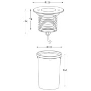 Bodeneinbauleuchte, Tall COB I, 7,8 W, 3000 K, Silber, 220-240 V/AC, 50 / 60 Hz
