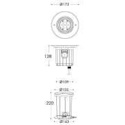 Bodeneinbauleuchte, Soft Flex, 9 W, 3000 K, Silber, 220-240 V/AC, 50 / 60 Hz