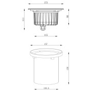 Bodeneinbauleuchte, Asymetrisch, 12 W, 3000 K, Silber, 220-240 V/AC, 50 / 60 Hz