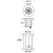Bodeneinbauleuchte, COB 12 Soft, 14,5 W, 3000 K, Silber, 220-240 V/AC, 50 / 60 Hz