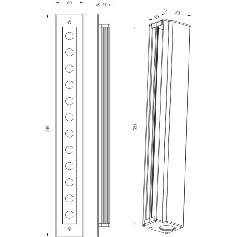 Deko-Light Bodeneinbauleuchte, Line V, 18 W, 3000 K, Silber, 220-240 V/AC, 50 / 60 Hz