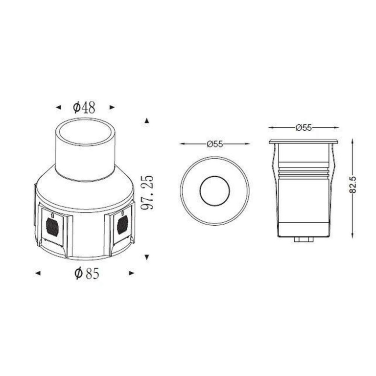 Deko-Light Bodeneinbauleuchte, Fornac, 2,7 W, 3000 K, Silber, Spannungskonstant, 24 V/DC