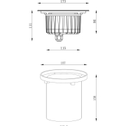 Bodeneinbauleuchte, Canum, 17 W, RGB, Silbe, Spannungskonstant, 24 V/DC