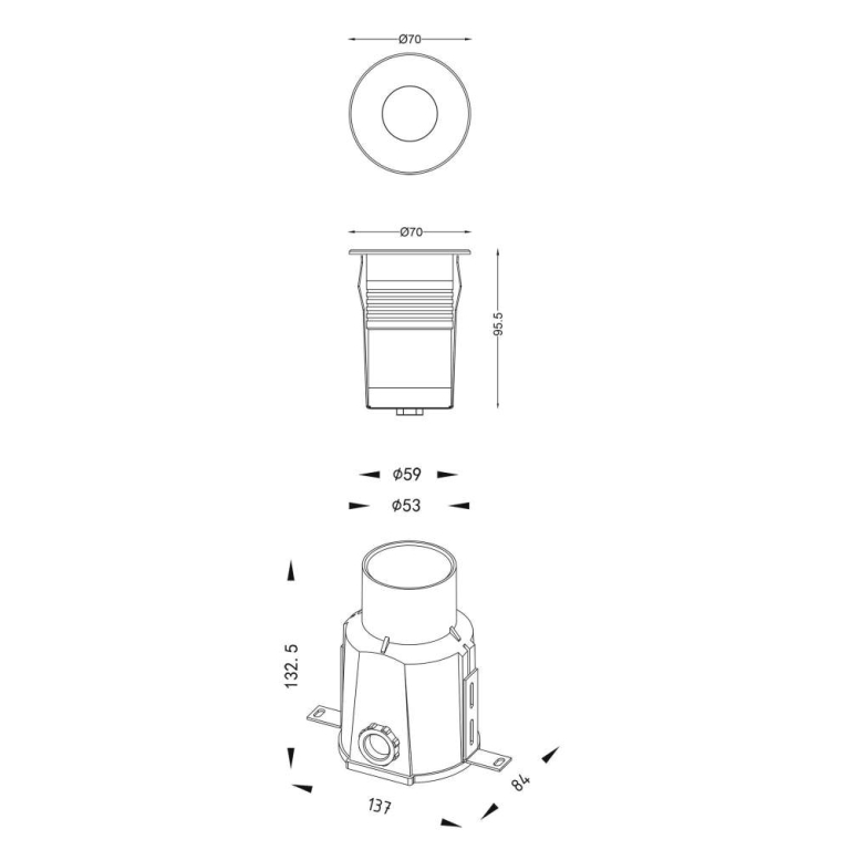 Deko-Light Bodeneinbauleuchte, Easy COB Round III, 5,5 W, 3000 K, Silber, Spannungskonstant, 24 V/DC
