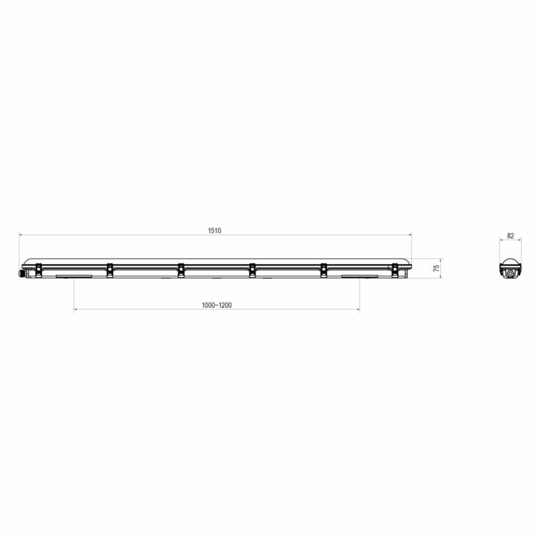 Deko-Light Feuchtraumleuchte, Tri Proof Basic, Motion, 55 W, 4000 K, 220-240 V/AC, 50 / 60 Hz