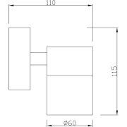 Wandaufbauleuchte, Zilly Down, 1x max. 35 W GU10, Silber, 220-240 V/AC, 50 / 60 Hz