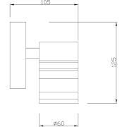 Wandaufbauleuchte, Zilly II Down, 1x max. 35 W GU10, Silber, 220-240 V/AC, 50 / 60 Hz