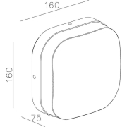 Wandaufbauleuchte, Corvi I, 10 W, 3000 K, Grau, 220-240 V/AC, 50 / 60 Hz