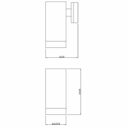 Wandaufbauleuchte, Zilly IV Down, 1x max. 18 W E27, Silber, 220-240 V/AC, 50 / 60 Hz