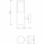 Wandaufbauleuchte, Porrima II, 1x max. 5 W GU10, Silber, 220-240 V/AC, 50 / 60 Hz