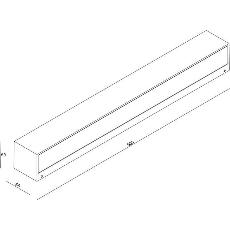 Deko-Light Wandaufbauleuchte, Linear I Single 500 mm, 14 W, 3000 K, Grau, 220-240 V/AC, 50 / 60 Hz