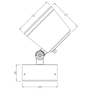 Fluter, Colt, 25 W, RGB/5500 K, Schwarz, Spannungskonstant, 24 V/DC