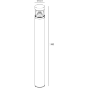 Pollerleuchte, Ortis 1000 mm, 16 W, 3000 K, Grau, 220-240 V/AC, 50 / 60 Hz