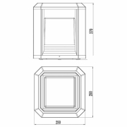Pollerleuchte, Bootis I 250x250 mm, 21 W, DIM, 3000 K, Grau, 220-240 V/AC, 50 / 60 Hz