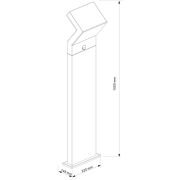 Pollerleuchte, Taygeta Motion 1000 mm, 18 W, 3000 K, Grau, 110-240 V/AC, 50 / 60 Hz