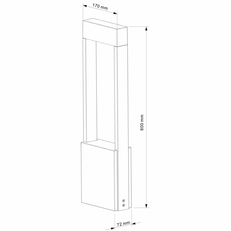 Deko-Light Pollerleuchte, Chertan 600 mm, 13 mm, 3000 K, Grau, 100-277 V/AC, 50 / 60 Hz