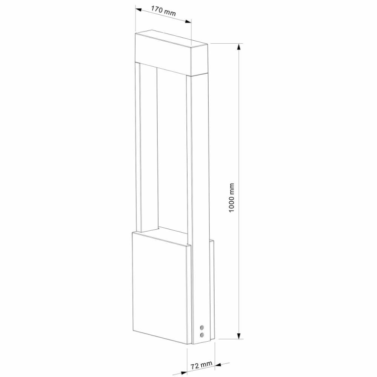 Deko-Light Pollerleuchte, Chertan 1000 mm, 13 mm, 3000 K, Grau, 100-277 V/AC, 50 / 60 Hz