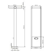Solaraufbauleuchte, Solar Premium Motion I 1000 mm, 1,6 W, 3200 K, Grau, Spannungskonstant, 3.7 V/DC