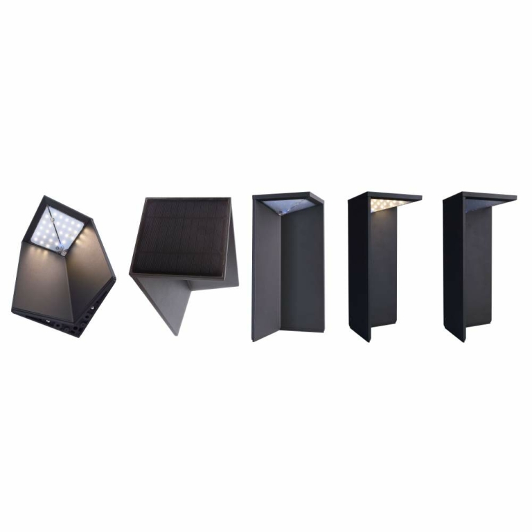 Deko-Light Solaraufbauleuchte, Lugh Solar, 2,2 W, 3000 K, Grau, Spannungskonstant, 3.7 V/DC