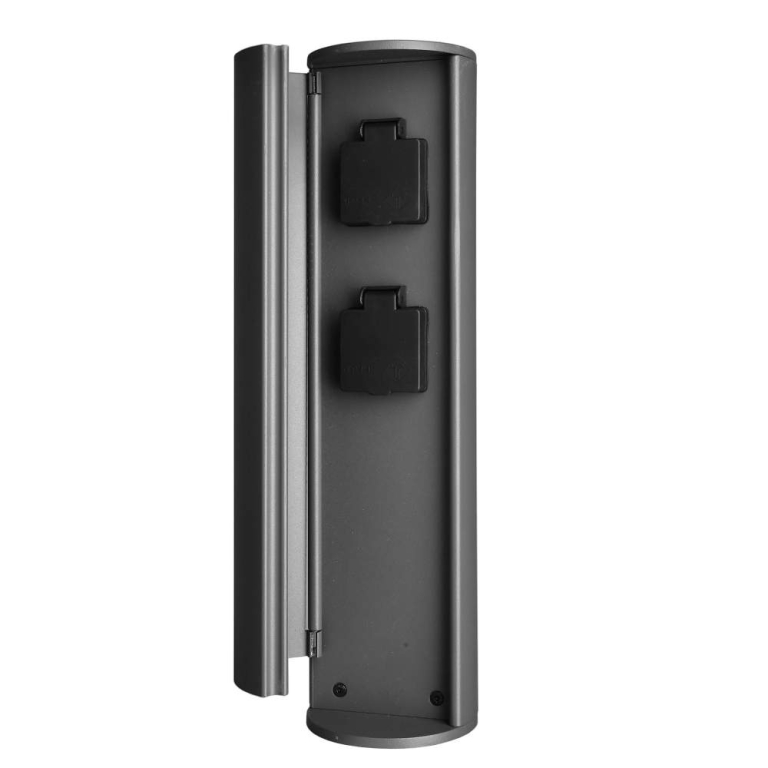Deko-Light Energieverteiler, Steckdosenturm 400 mm, 3680 W, Grau, 220-240 V/AC, 50 / 60 Hz