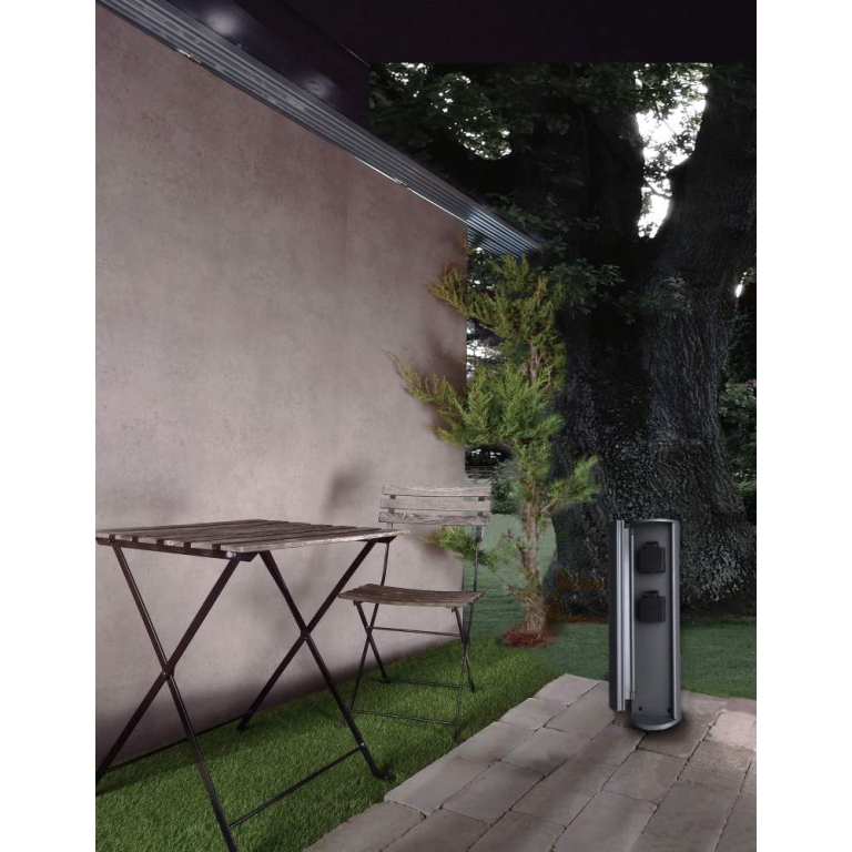 Deko-Light Energieverteiler, Steckdosenturm 400 mm, 3680 W, Grau, 220-240 V/AC, 50 / 60 Hz