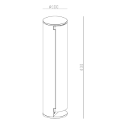 Energieverteiler, Steckdosenturm 400 mm, 3680 W, Grau, 220-240 V/AC, 50 / 60 Hz