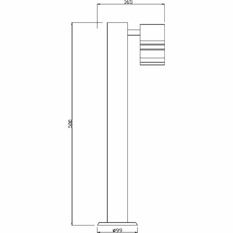 Deko-Light Pollerleuchte, Zilly II 500 mm, 1x max. 10 W GU10, Silber, 220-240 V/AC, 50 / 60 Hz