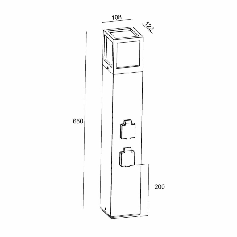 Deko-Light Energieverteiler, Facado Socket 650 mm, 1x max. 20 W E27, Anthrazit, 220-240 V/AC, 50 / 60 Hz