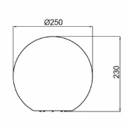 Kugelleuchte, Kugelleuchte Granit 300 mm, 1x max. 23 W E27, Grau, 220-240 V/AC, 50 / 60 Hz