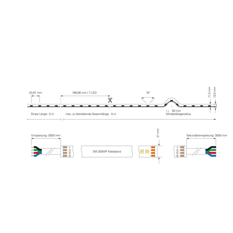 Deko-Light Stripe, Lens Line, Lens, 24V-8W, RGB 10°, 5m, Silikon, Spannungskonstant, 24 V/DC