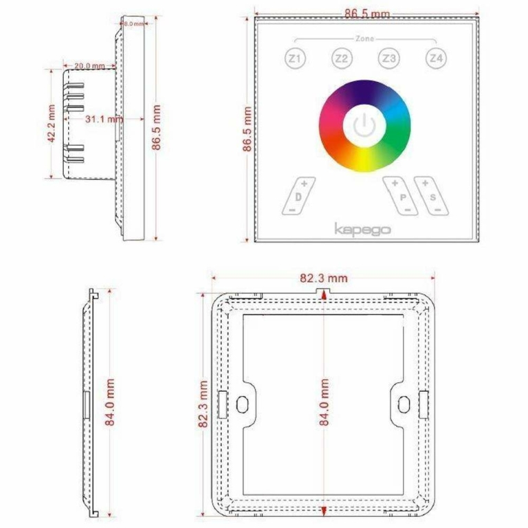 Deko-Light Deko-Light, Steuerung RF, Touchpanel RF Color, 2.00 W, 220-240 V/AC
