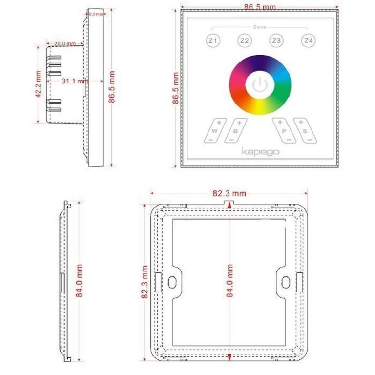 Deko-Light Deko-Light, Steuerung RF, Touchpanel RF Color + White, 2.00 W, 220-240 V/AC
