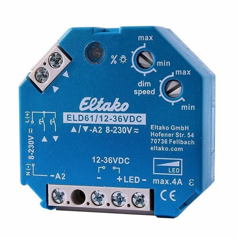 Eltako Eltako, Dimmer Niedervolt weitere, Eltako LED-Dimmschalter ELD61/12-36V, Push-Dim, 8-230 V/AC, Ausga