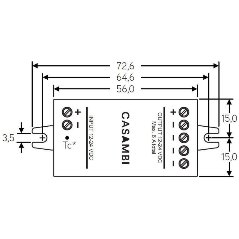 Casambi Casambi, Niedervolt BT Dimmer (CV, DC), Bluetooth Controller CBU-PWM4, Spannungskonstant, Casambi, 7
