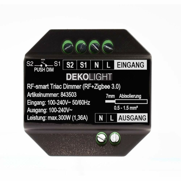 Deko-Light Deko-Light, Dimmer Hochvolt RF-smart, RF-smart, Triac-Dimmer, 230V, 300W, IP20, Spannungskonstant, M