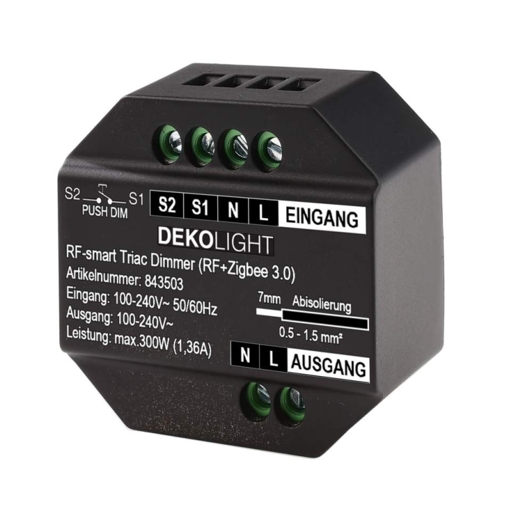 Deko-Light Deko-Light, Dimmer Hochvolt RF-smart, RF-smart, Triac-Dimmer, 230V, 300W, IP20, Spannungskonstant, M