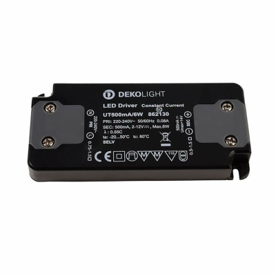 Deko-Light Deko-Light, Netzgerät (CC, DC), FLAT, CC, UT500mA/6W, Stromkonstant, 1,0-6,0 W, 220-240 V/AC, Ausgan