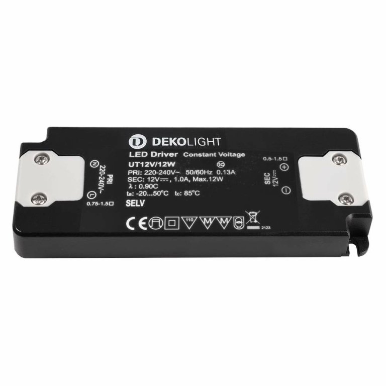 Deko-Light Deko-Light, Netzgerät (CV, DC), FLAT, CV, UT12V/12W, Spannungskonstant, 12.0 W, 220-240 V/AC, Ausgan