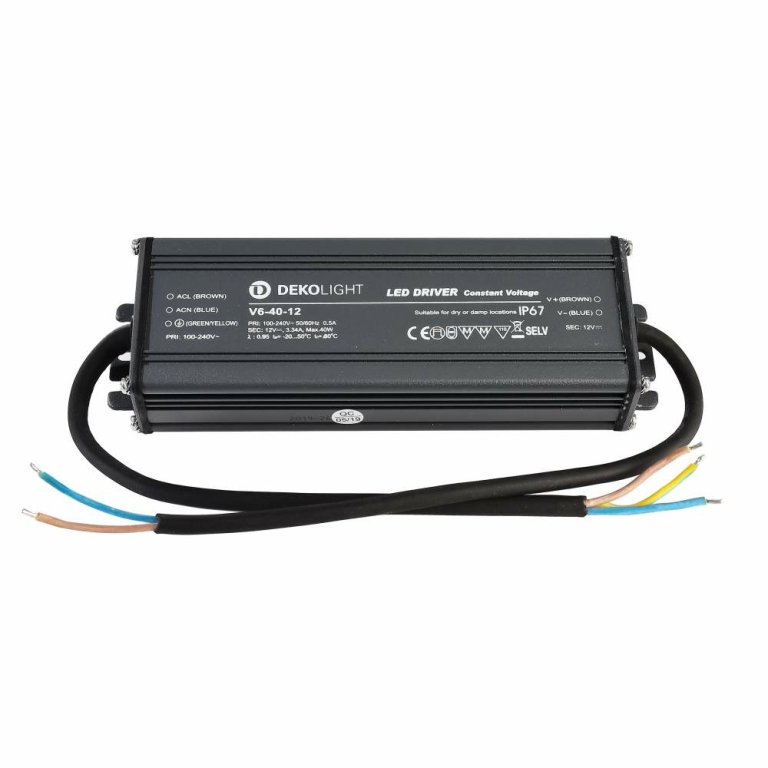 Deko-Light Deko-Light, Netzgerät (CV, DC), IP, CV, V6-40-12, Spannungskonstant, 40.0 W, 100-240 V/AC, Bemessung