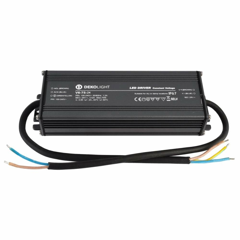 Deko-Light Deko-Light, Netzgerät (CV, DC), IP, CV, V6-75-24, Spannungskonstant, 75.0 W, 100-240 V/AC, Bemessung