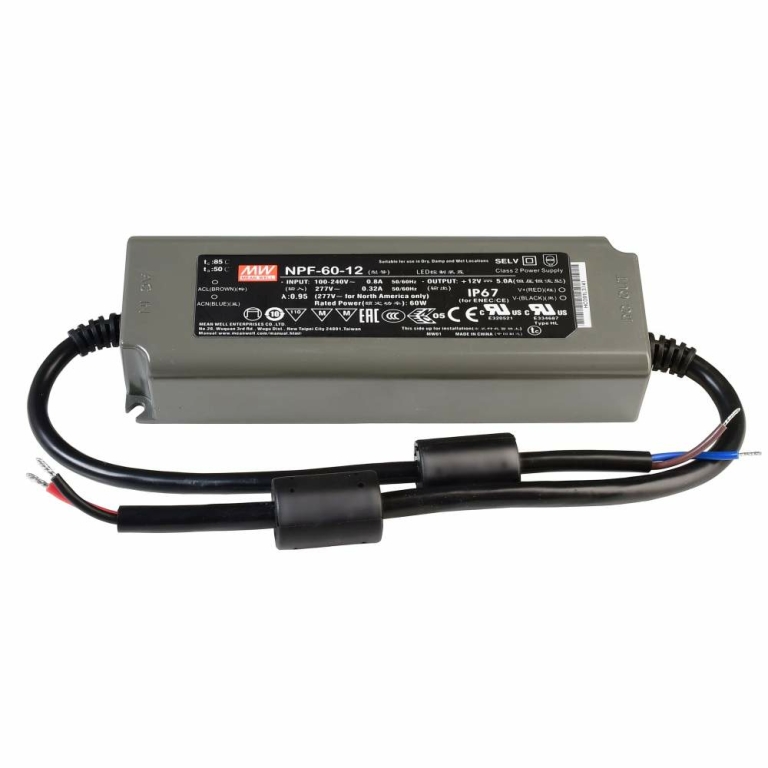 Meanwell Meanwell, Netzgerät (CV, DC), CV, NPF-60-12, Spannungskonstant, 60.0 W, 90-305 V/AC, Ausgangsspannun