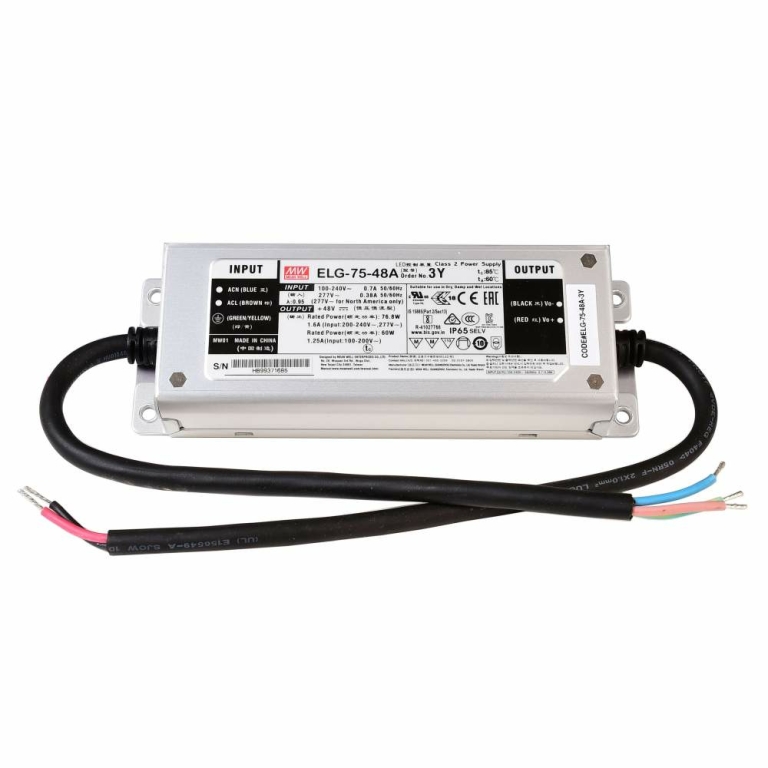 Meanwell Meanwell, Netzgerät (CV, DC), CV, ELG-75-48A, Spannungskonstant, 75.0 W, 100-305 V/AC, Ausgangsspann