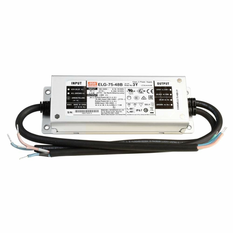 Meanwell Meanwell, Netzgerät (CV, DC) dimmbar, DIM, CV, ELG-75-48B, Spannungskonstant, 0-10 V<br/>1-10 V, 75.