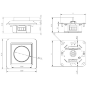 Elektrisches Montagezubehör, Dimmer Phasenabschnitt, Tiefe: 83.5 mm, Breite: 83.5 mm, Höhe: 43.5 mm,