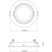 Mechanisches Systemzubehör, Einbauring schwenkbar für Modular System COB, Höhe: 30 mm, Durchmesser: