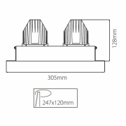 Mechanisches Systemzubehör, Kardaneinsatz ohne Rahmen für Modular System COB, Tiefe: 305 mm, Breite: